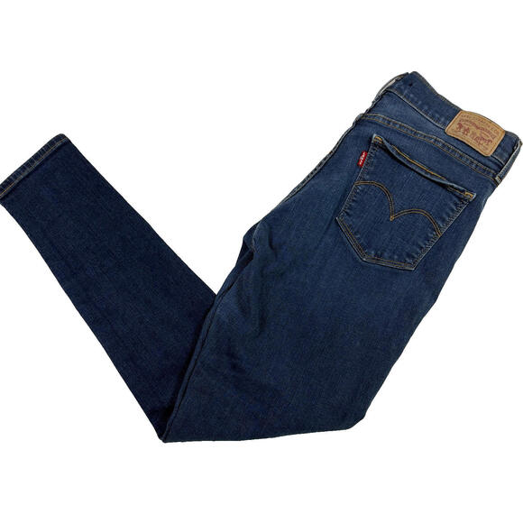 Levis Womens 710 Super Skinny Jeans W30 L28 Blue Stretch Denim Y2K 90s Slim Fit - Picture 1 of 16
